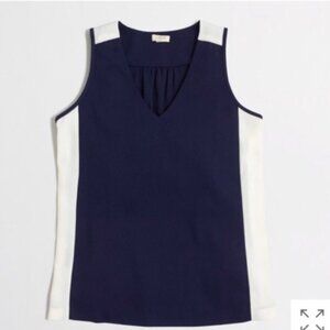 Jcrew Navy & White Sleeveless Top